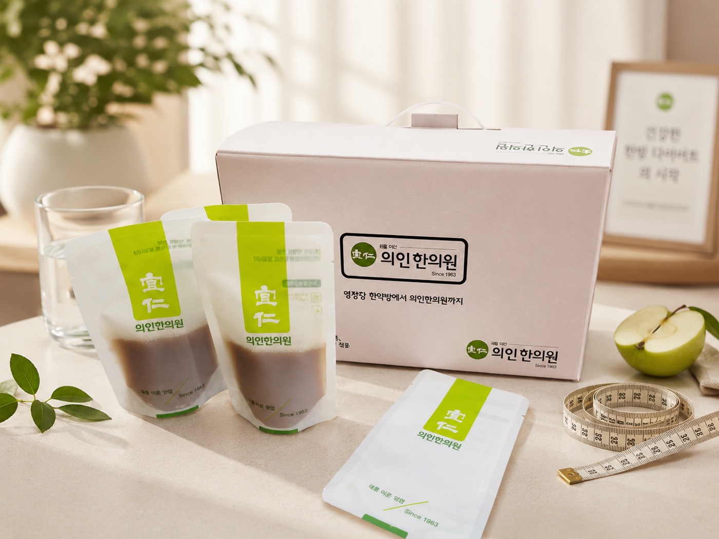 의인 감비탕 제품 패키지와 파우치