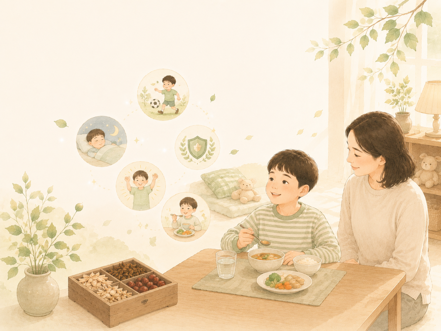 잦은 감기 · 면역력 개선 · 식욕부진 개선 클리닉 안내 삽화