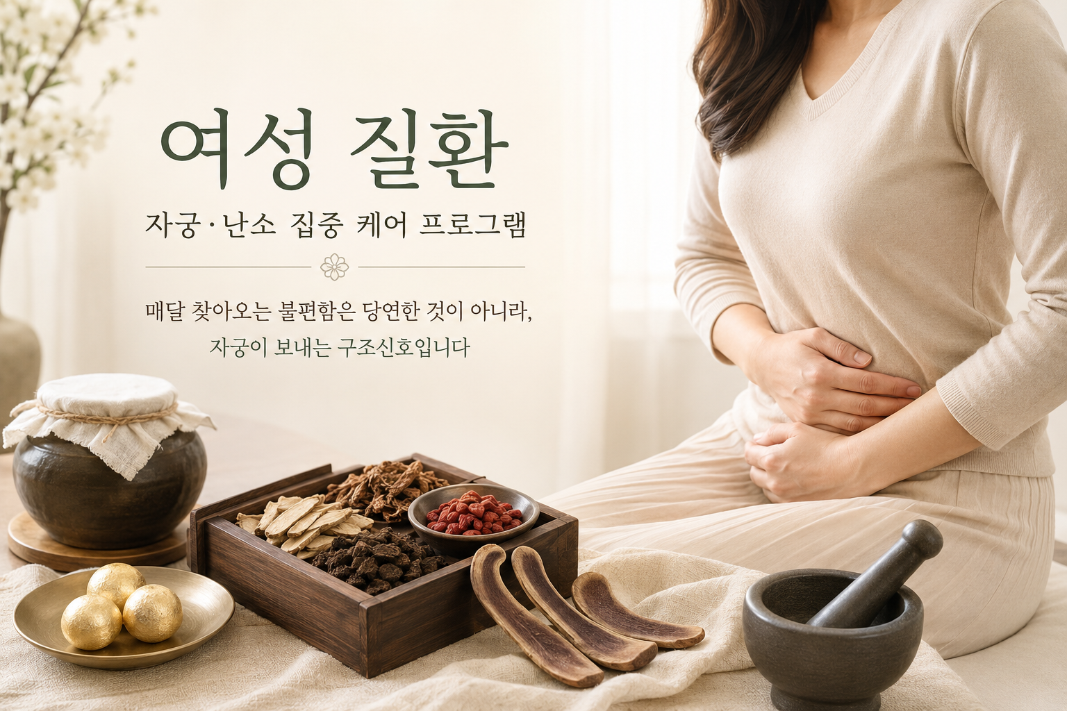 생리통 및 여성질환 안내 이미지